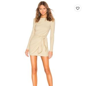 Superdown wrap mini dress beige XS